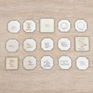 Lot of 15 Vintage Hand Painted Tiles Small Craft Designs Home Decor (D)